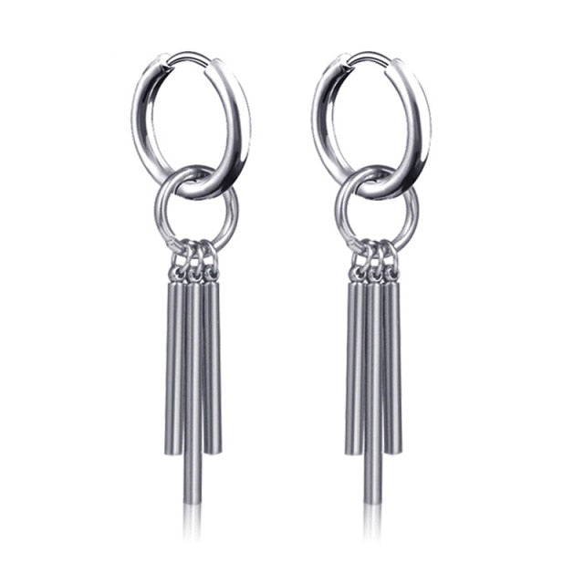 3 Silver Bar Earrings