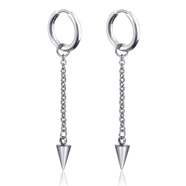 Silver Punk Spear Earrings