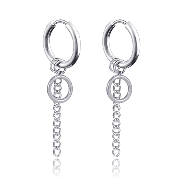 Silver Chain Rings Earrings
