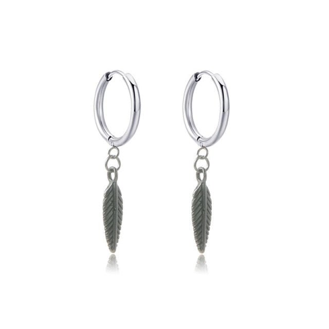 Silver Feather Earrings