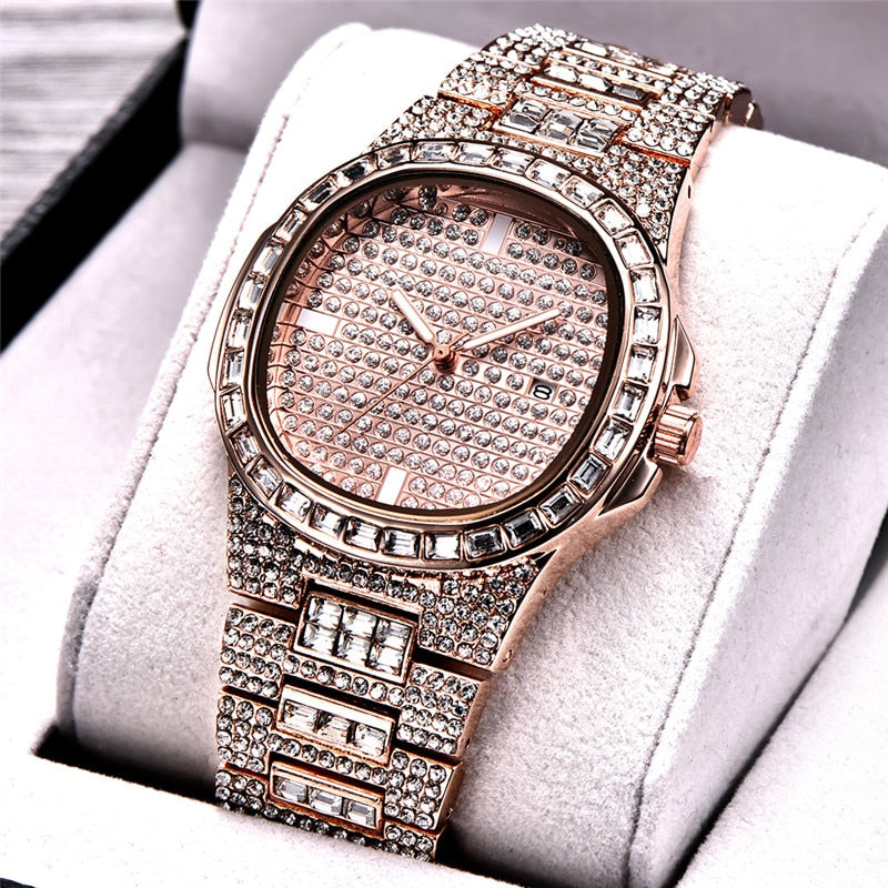 Iced out baguette watch cheap