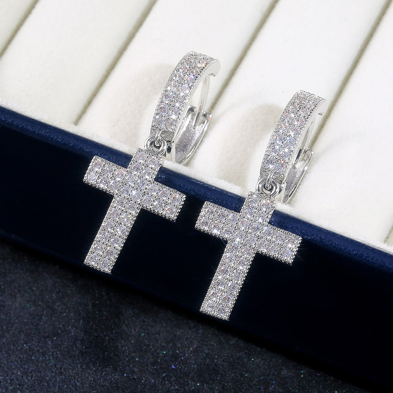 Huitan Cross Diamond Earrings