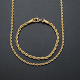 18k Gold Rope Chain Set