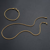 18k Gold Rope Chain Set