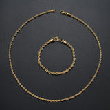 18k Gold Rope Chain Set