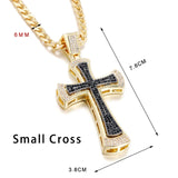 Double Layered Diamond Cross Pendant (Chain included)