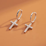 Diamond Cross Earrings