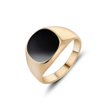 Black 18k Gold Enamel Ring