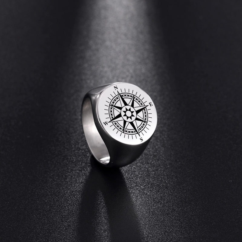 Retro Compass Ring