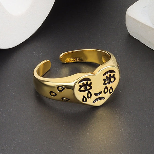 18k Gold Wet Heart Ring