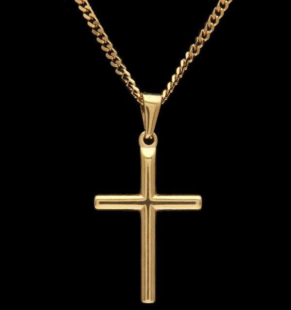 18k Gold Cross Pendant Chain – ICEEX