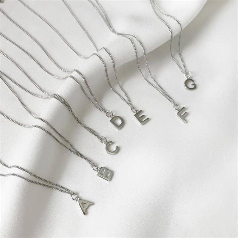 Sterling Silver initials Letter pendant