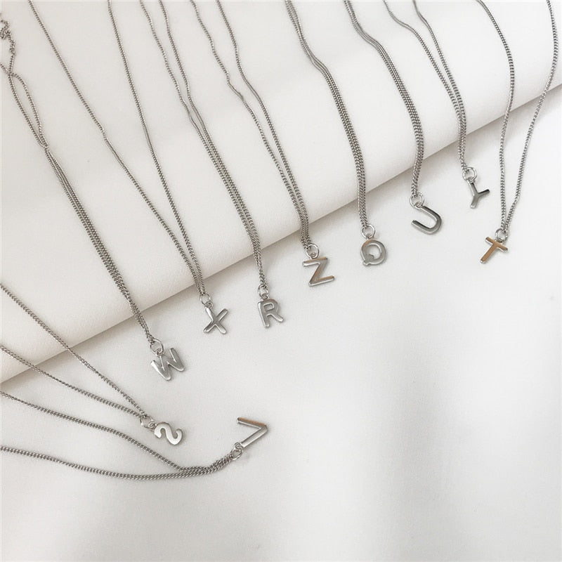 Sterling Silver initials Letter pendant